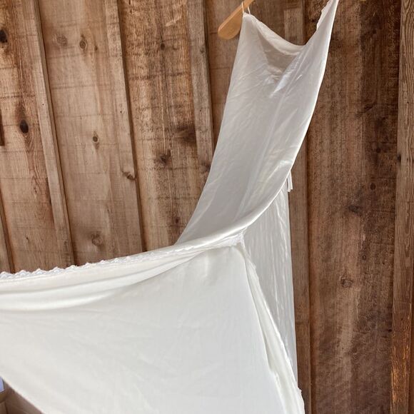 Satin Long Lace-up Slip Nightgown/lingerie with Slit - Picture 7 of 9